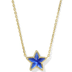 Kendra Scott Cassidy Short Gold Star Pendant Necklace - Cobalt Blue Illusion - Juli's Wearable Art