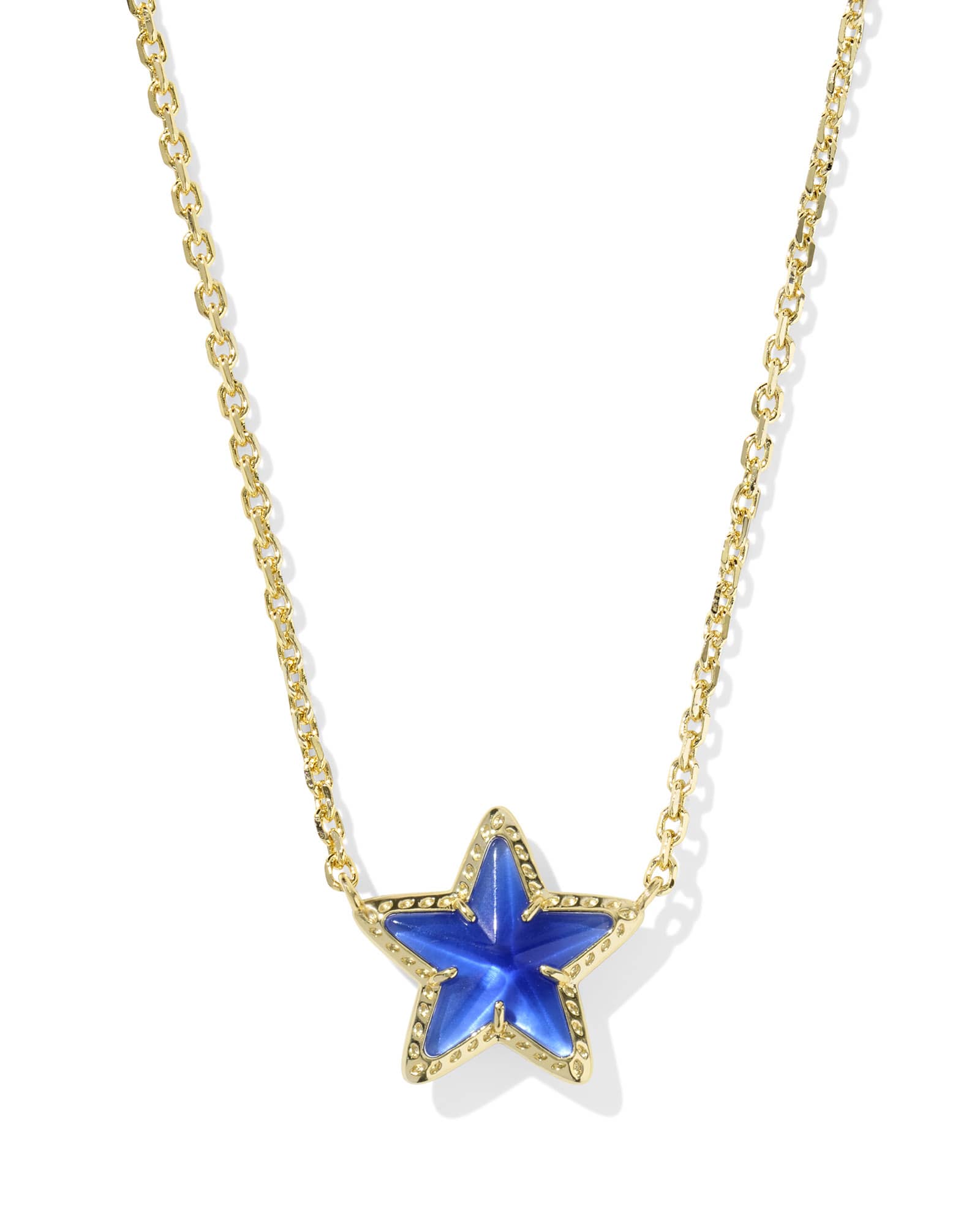 Kendra Scott Cassidy Short Gold Star Pendant Necklace - Cobalt Blue Illusion