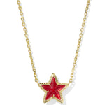 Kendra Scott Cassidy Short Gold Star Pendant Necklace - Red Illusion - Juli's Wearable Art