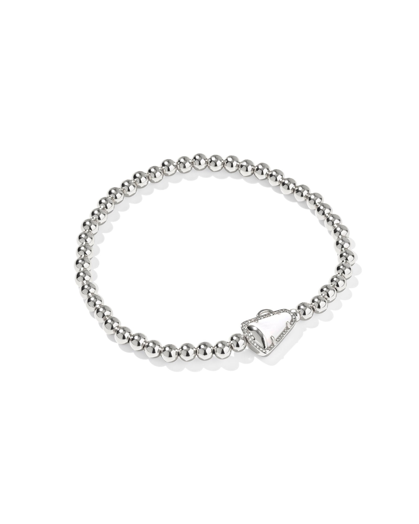 Kendra Scott Cheer Stretch Bracelet – Silver & White Mother of Pearl - Juli's Wearable Art