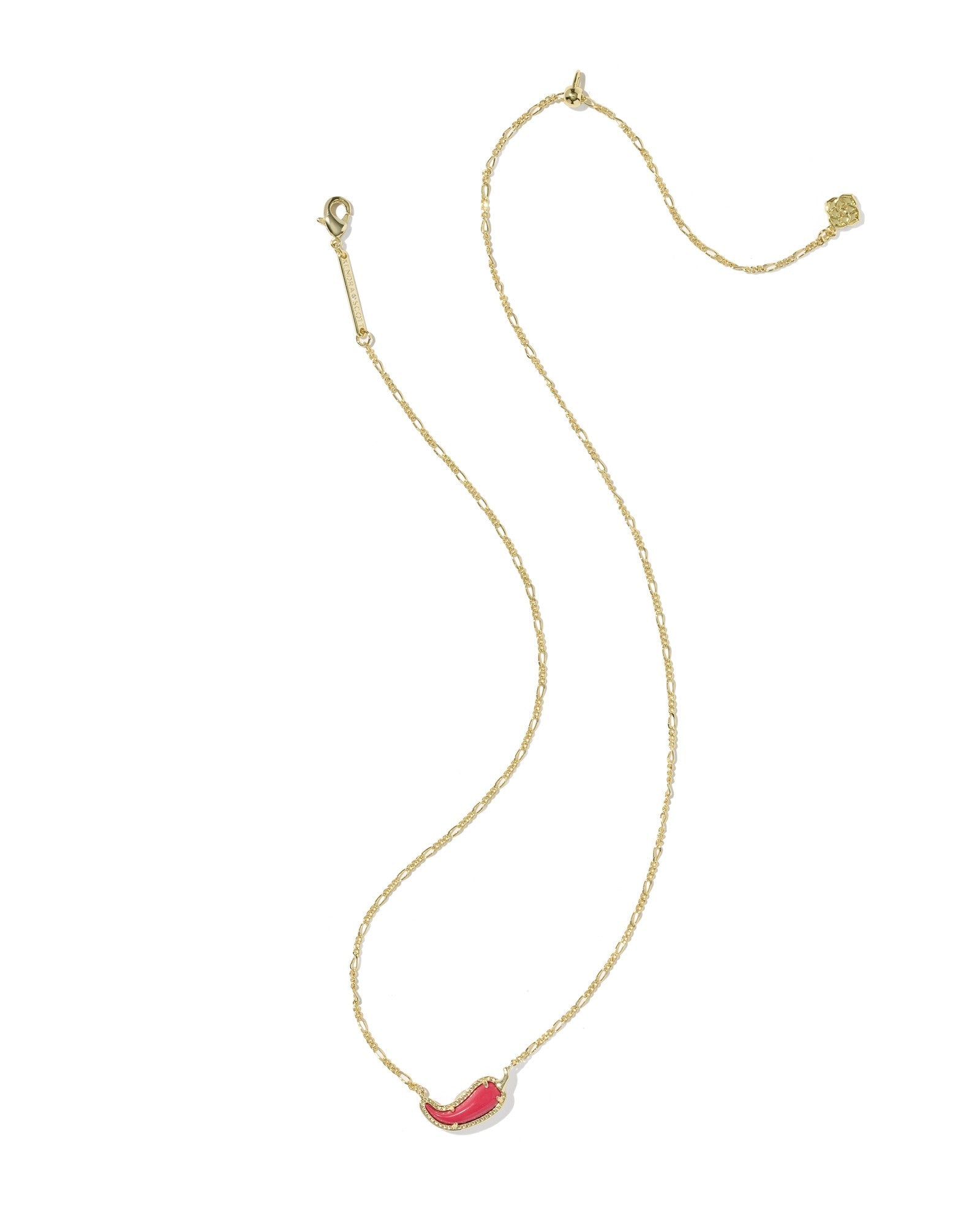 Kendra Scott Chili Pepper Short Pendant Necklace | Gold | Red Vermillion Magnesite