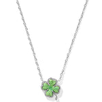Kendra Scott Clover Short Pendant Necklace - Silver & Lime Green Magnesite - Juli's Wearable Art