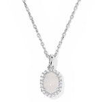 Kendra Scott Daphne Crystal Frame Short Pendant Necklace –Silver Iridescent Drusy - Juli's Wearable Art