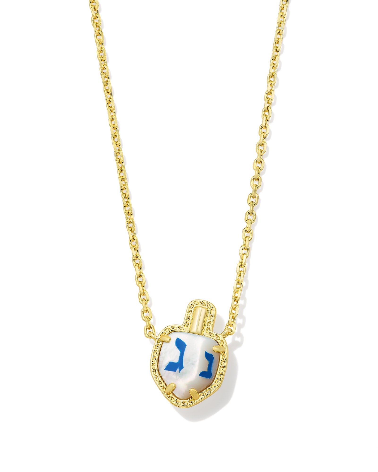 Kendra Scott Dreidel Short Pendant Necklace – Gold Ivory Mother - of - Pearl - Juli's Wearable Art