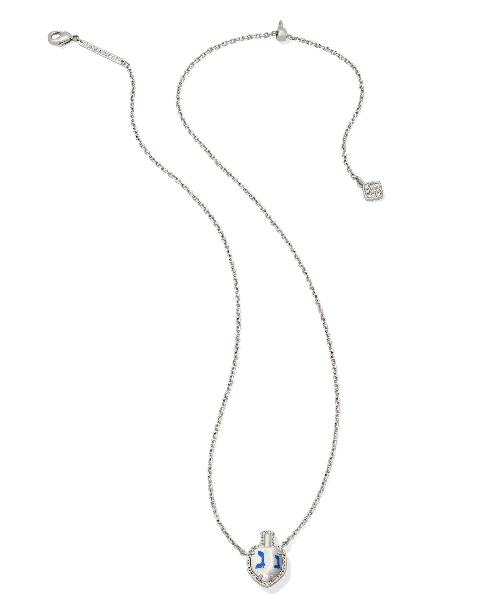 Kendra Scott Dreidel Short Pendant Necklace – Silver Ivory Mother - of - Pearl - Juli's Wearable Art