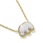 Kendra Scott Elephant Short Pendant Necklace | Gold | Light Gray MOP - Juli's Wearable Art