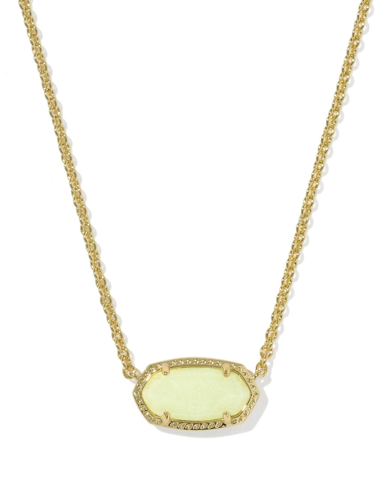 Kendra Scott Elisa Boo Short Pendant Necklace | Gold White Glow-in-the-Dark Glass | Reversible - Juli's Wearable Art