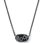Kendra Scott Elisa Boo Short Pendant Necklace | Gunmetal Black Granite | Reversible - Juli's Wearable Art