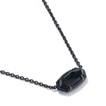 Kendra Scott Elisa Boo Short Pendant Necklace | Gunmetal Black Granite | Reversible - Juli's Wearable Art