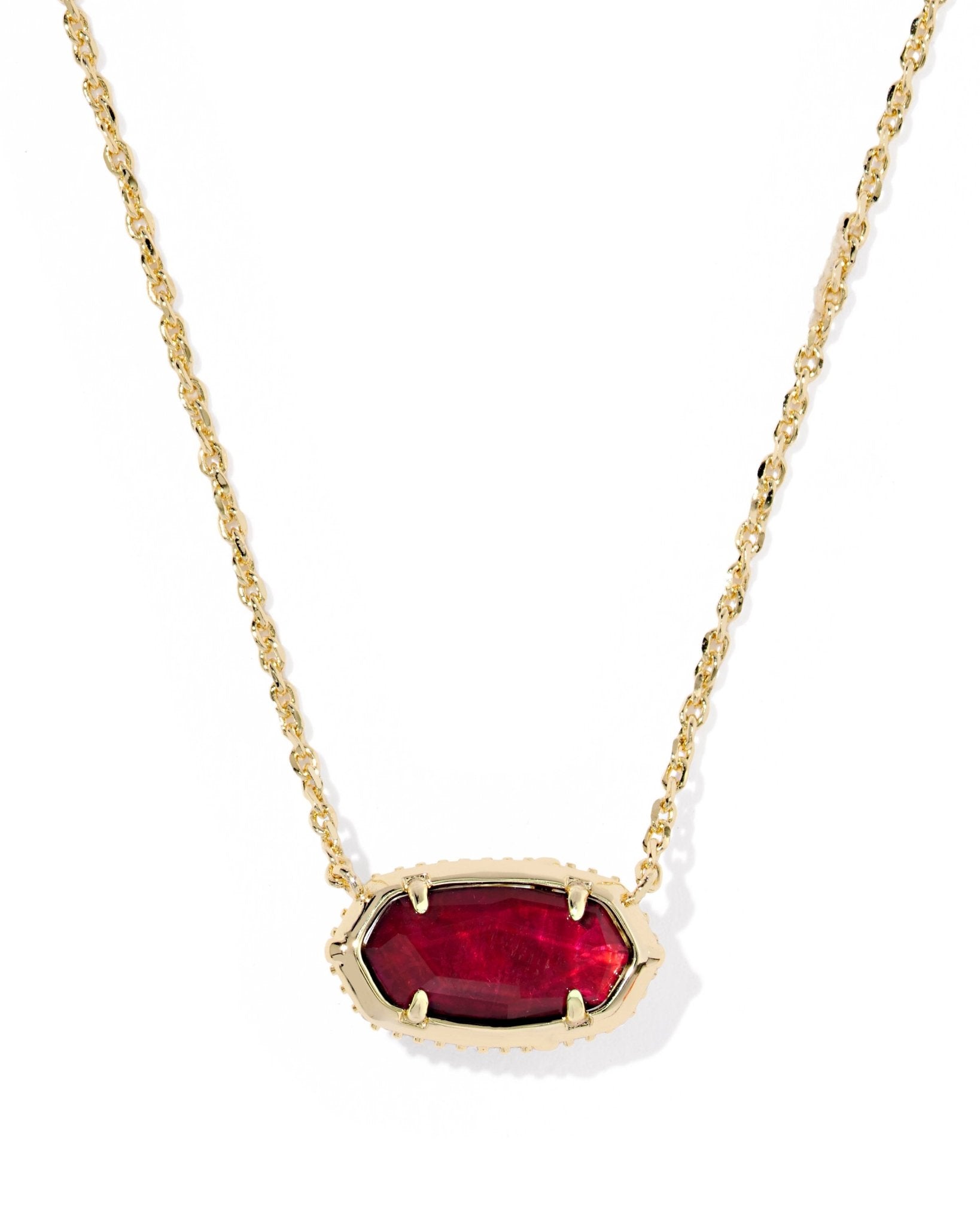 Kendra Scott Elisa Bow Short Pendant Necklace – Gold Dark Burgundy Illusion - Juli's Wearable Art