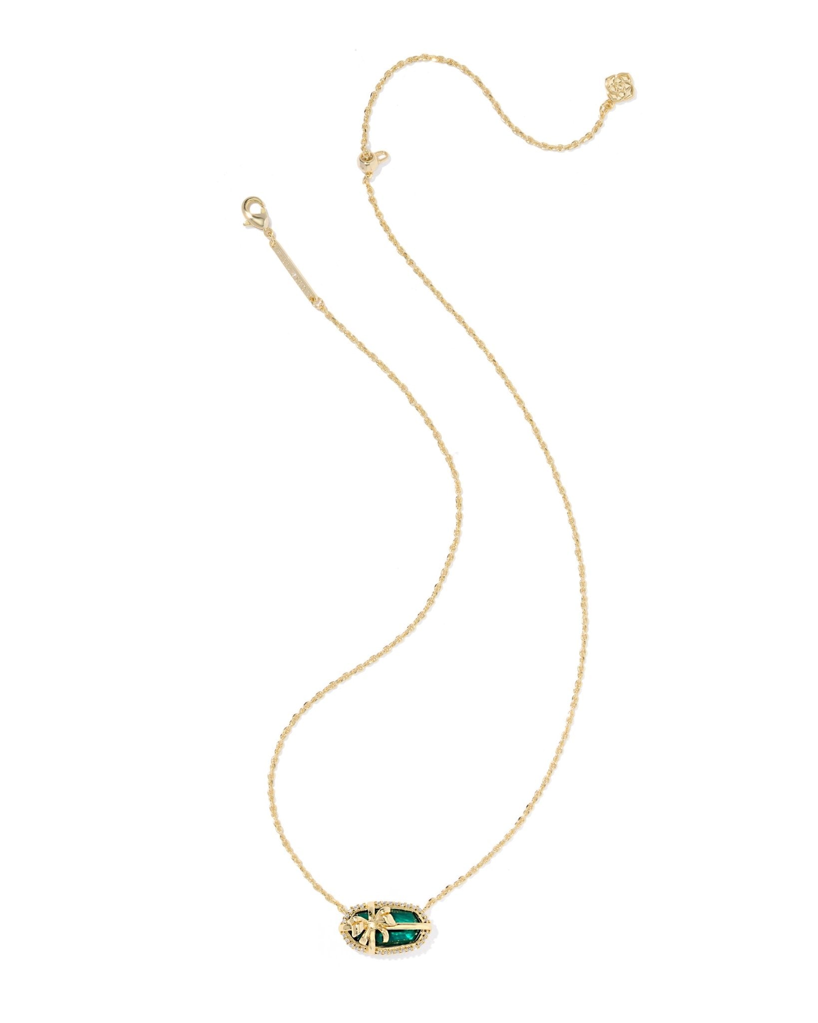 Kendra Scott Elisa Bow Short Pendant Necklace – Gold Pine Illusion - Juli's Wearable Art
