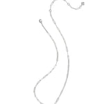 Kendra Scott Elisa Enamel Frame Paperclip Necklace - Silver & Navy Blue Mother of Pearl - Juli's Wearable Art
