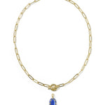 Kendra Scott Elisa Enamel Link and Chain Necklace | Gold | Cobalt Illusion - Juli's Wearable Art