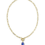 Kendra Scott Elisa Enamel Link and Chain Necklace | Gold | Cobalt Illusion - Juli's Wearable Art
