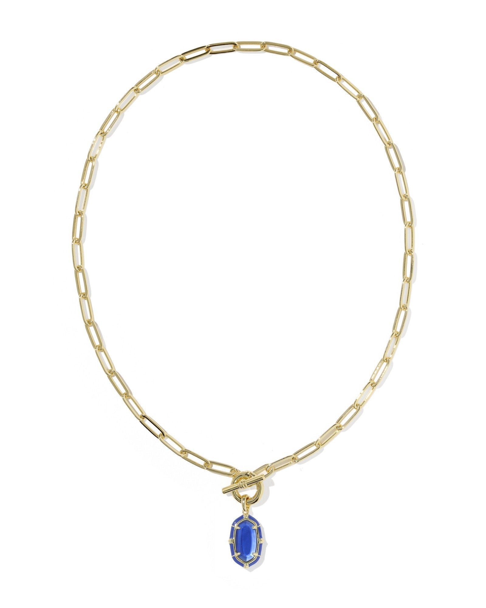 Kendra Scott Elisa Enamel Link and Chain Necklace | Gold | Cobalt Illusion - Juli's Wearable Art