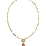 Kendra Scott Elisa Enamel Link and Chain Necklace | Gold | Orange Goldstone - Juli's Wearable Art
