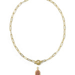 Kendra Scott Elisa Enamel Link and Chain Necklace | Gold | Orange Goldstone - Juli's Wearable Art