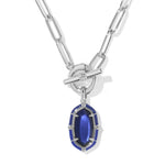 Kendra Scott Elisa Enamel Link and Chain Necklace | Silver | Navy MOP - Juli's Wearable Art