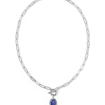 Kendra Scott Elisa Enamel Link and Chain Necklace | Silver | Navy MOP - Juli's Wearable Art