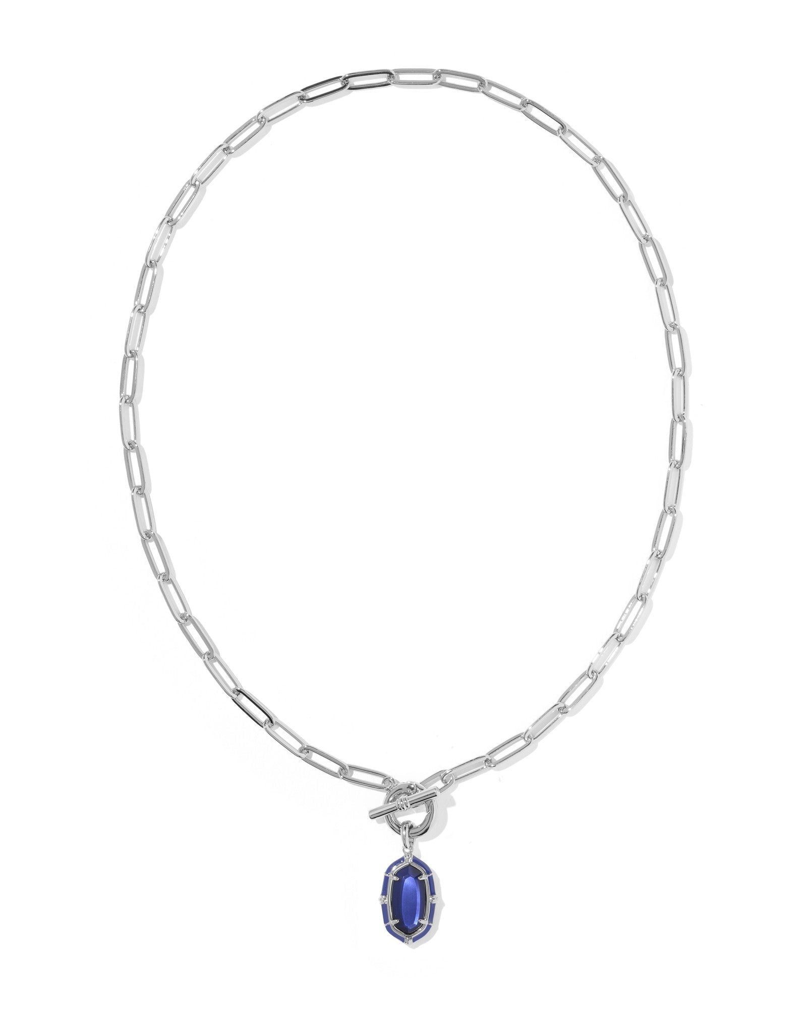 Kendra Scott Elisa Enamel Link and Chain Necklace | Silver | Navy MOP
