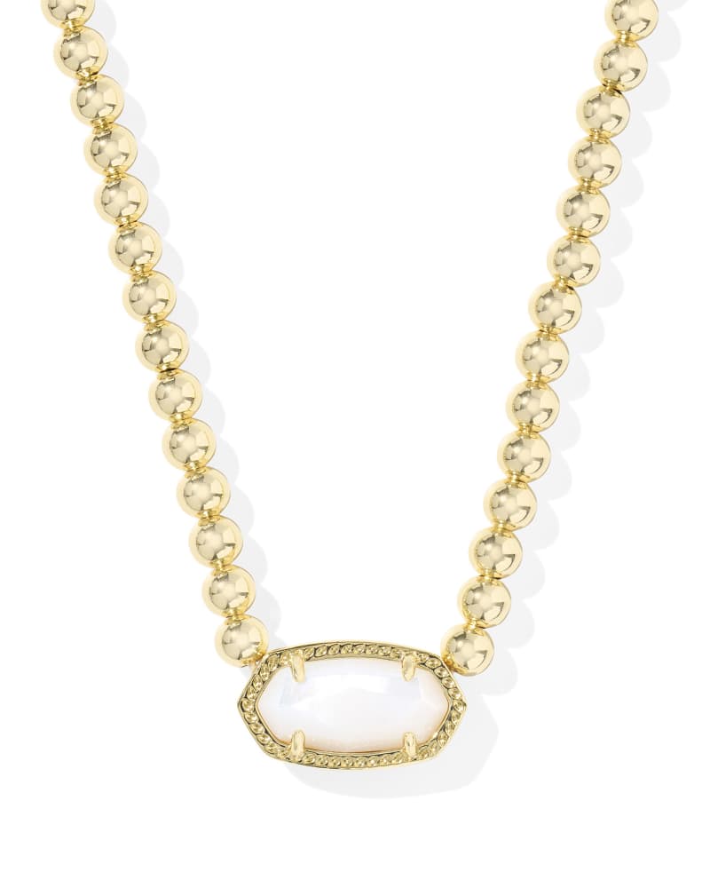 Kendra Scott Elisa Gold Beaded Necklace - Ivory Mother of Pearl - Juli's Wearable Art