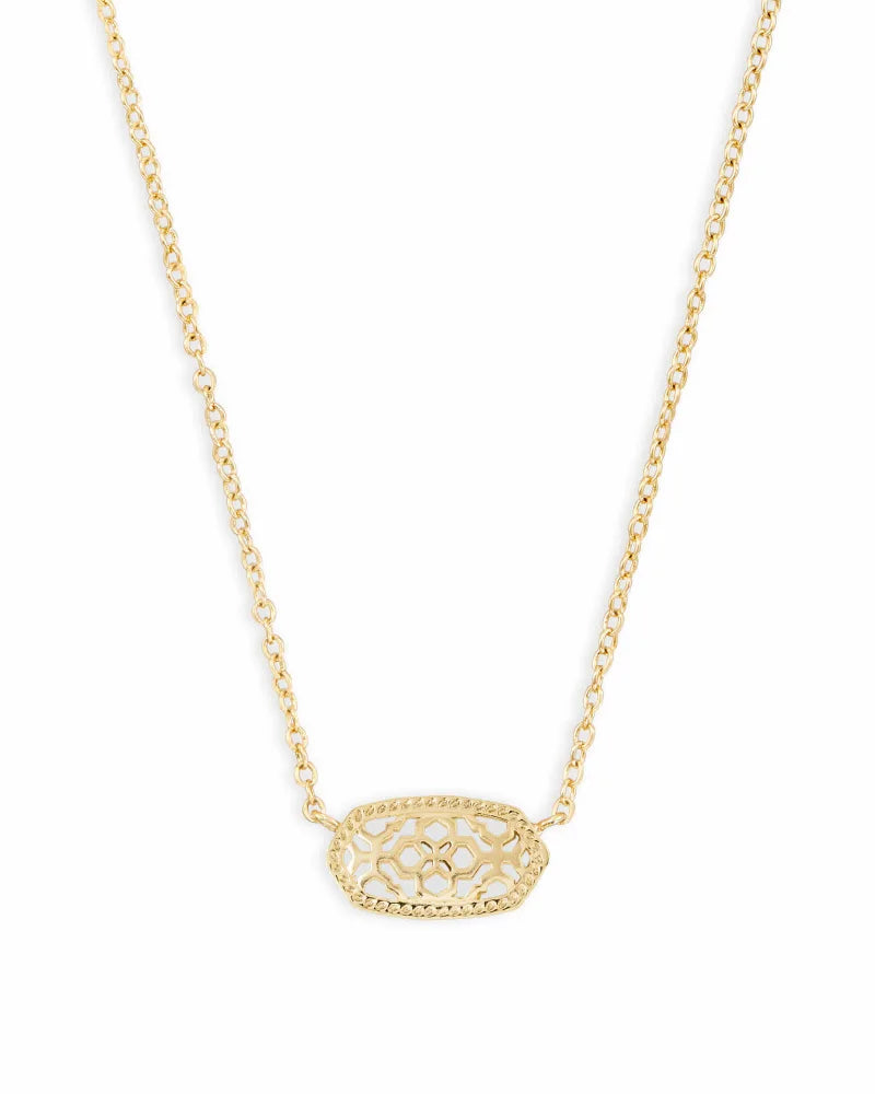 Kendra Scott Elisa Gold Pendant Necklace in Gold Filigree
