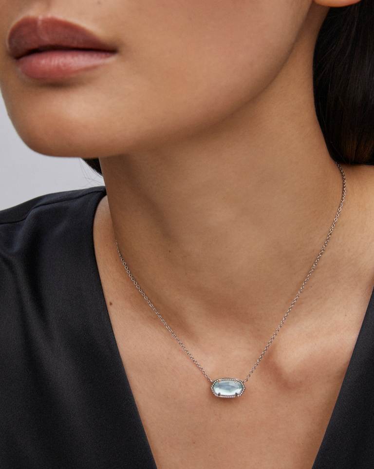Kendra Scott Elisa Necklace | Silver & Light Blue Illusion - Juli's Wearable Art