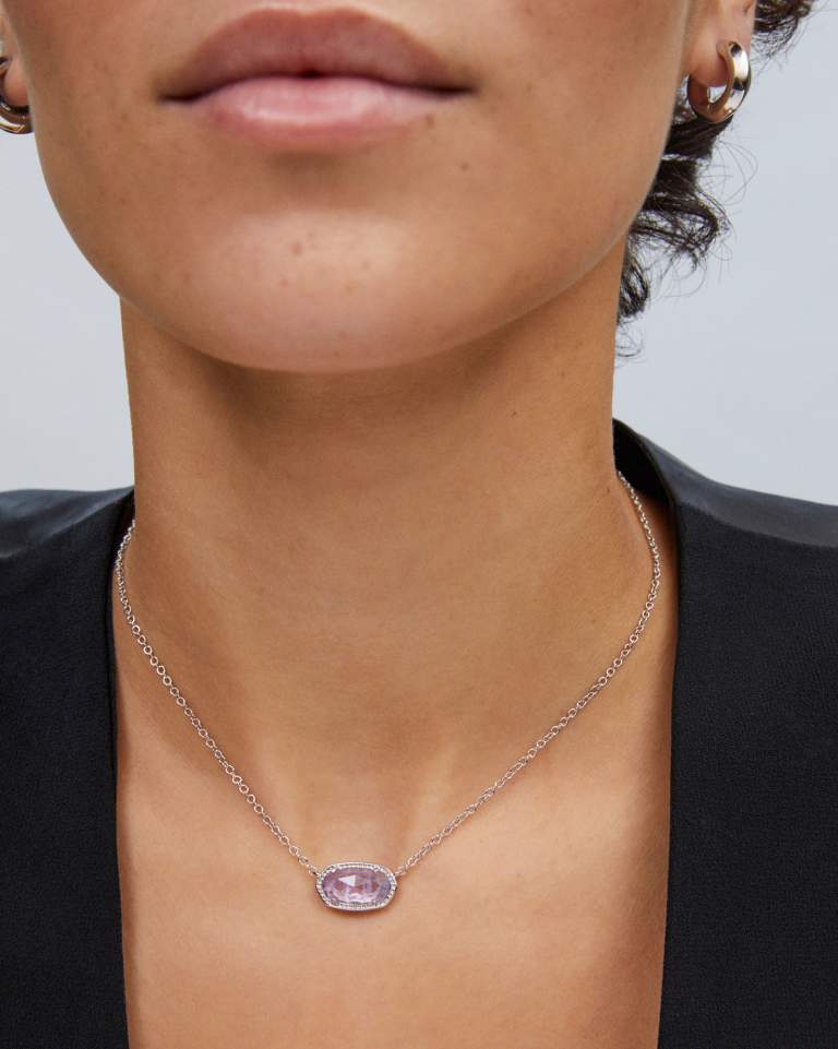 Kendra Scott Elisa Necklace | Silver Purple Amethyst - Juli's Wearable Art