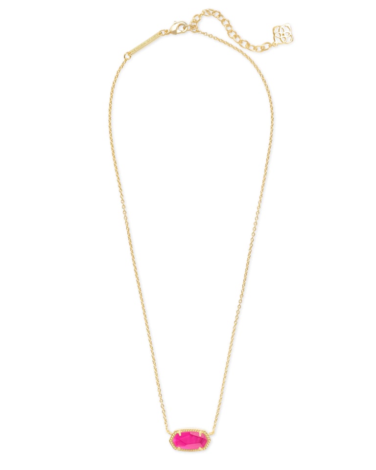 Kendra Scott Elisa Pendant Necklace | Gold & Azalea Pink Illusion - Juli's Wearable Art