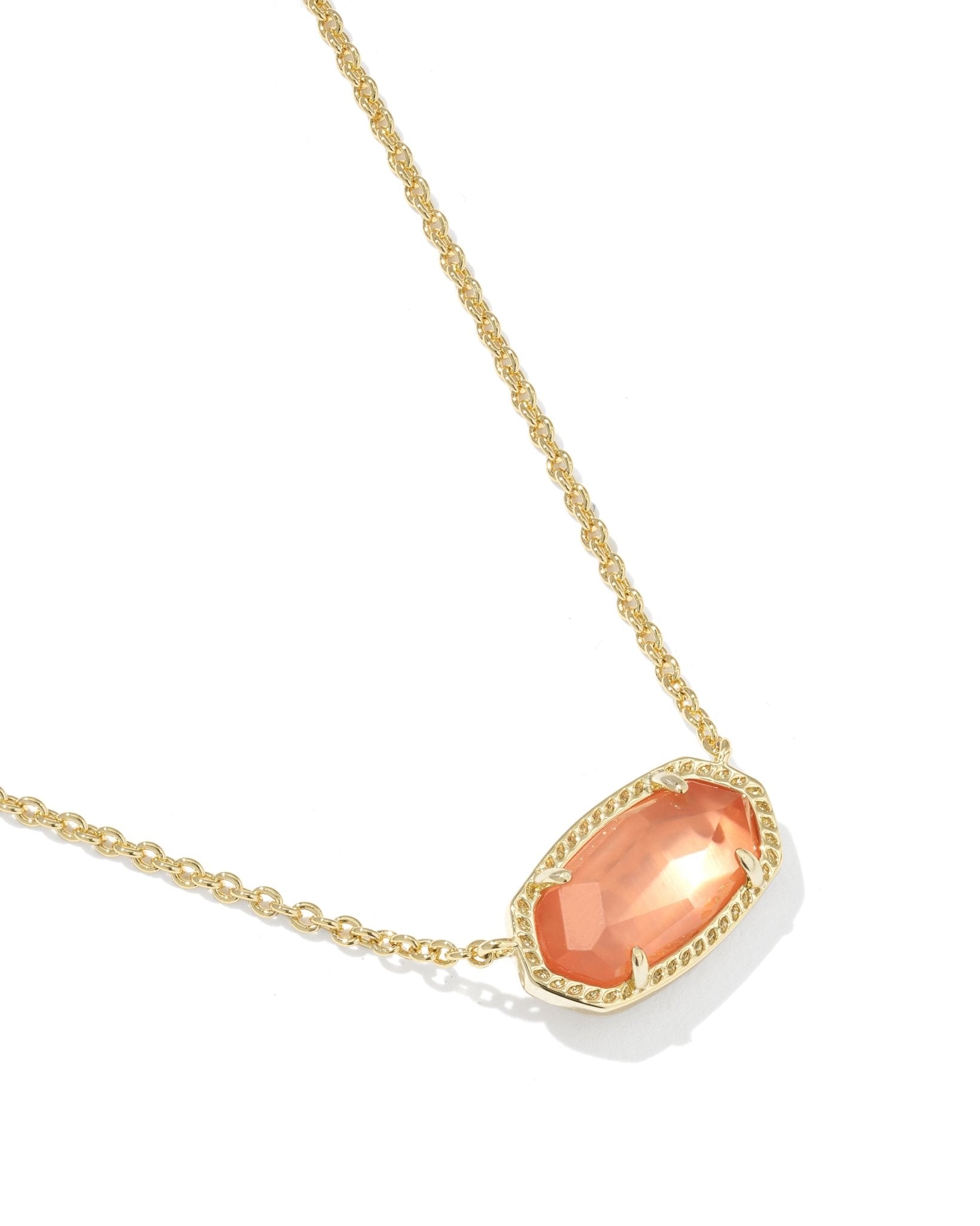 Kendra Scott Elisa Pendant Necklace | Gold | Burnt Orange Mother of Pearl - Juli's Wearable Art