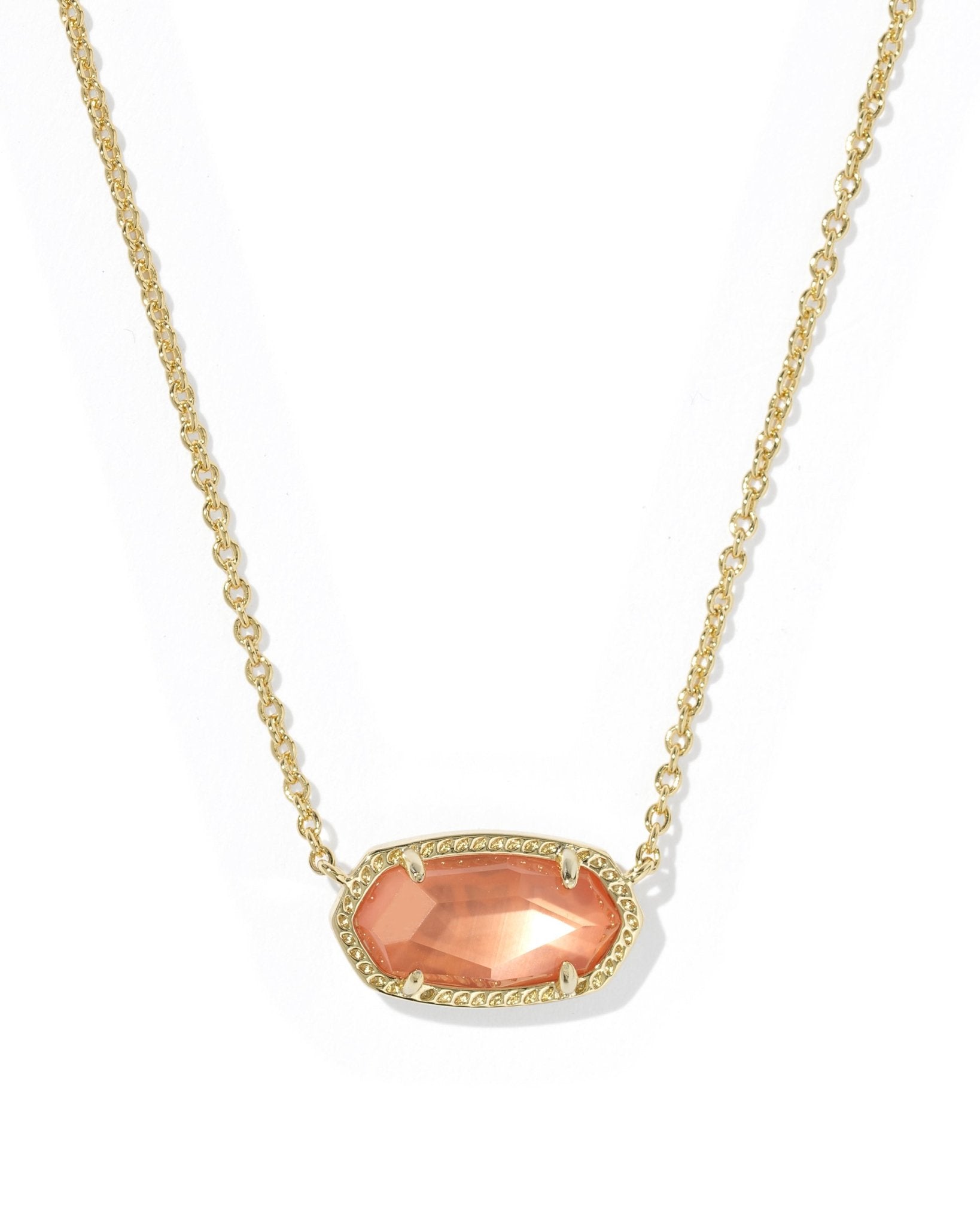 Kendra Scott Elisa Pendant Necklace | Gold | Burnt Orange Mother of Pearl - Juli's Wearable Art