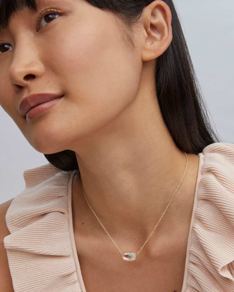 Kendra Scott Elisa Pendant Necklace | Gold & Dichroic Glass - Juli's Wearable Art