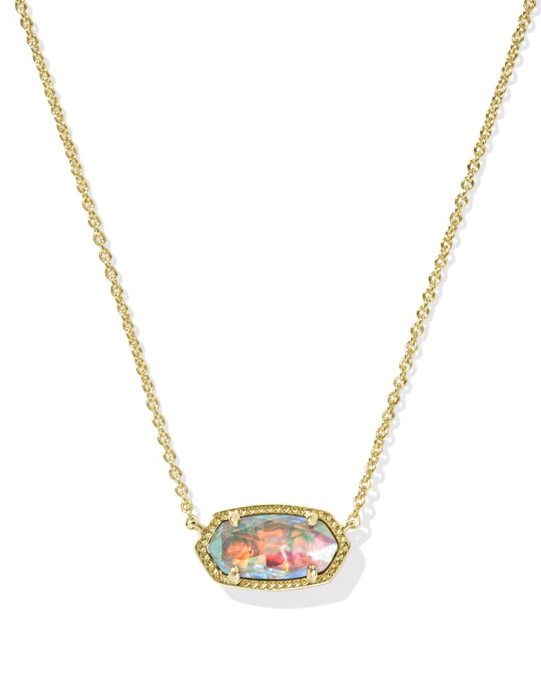 Kendra Scott Elisa Pendant Necklace | Gold & Dichroic Glass - Juli's Wearable Art