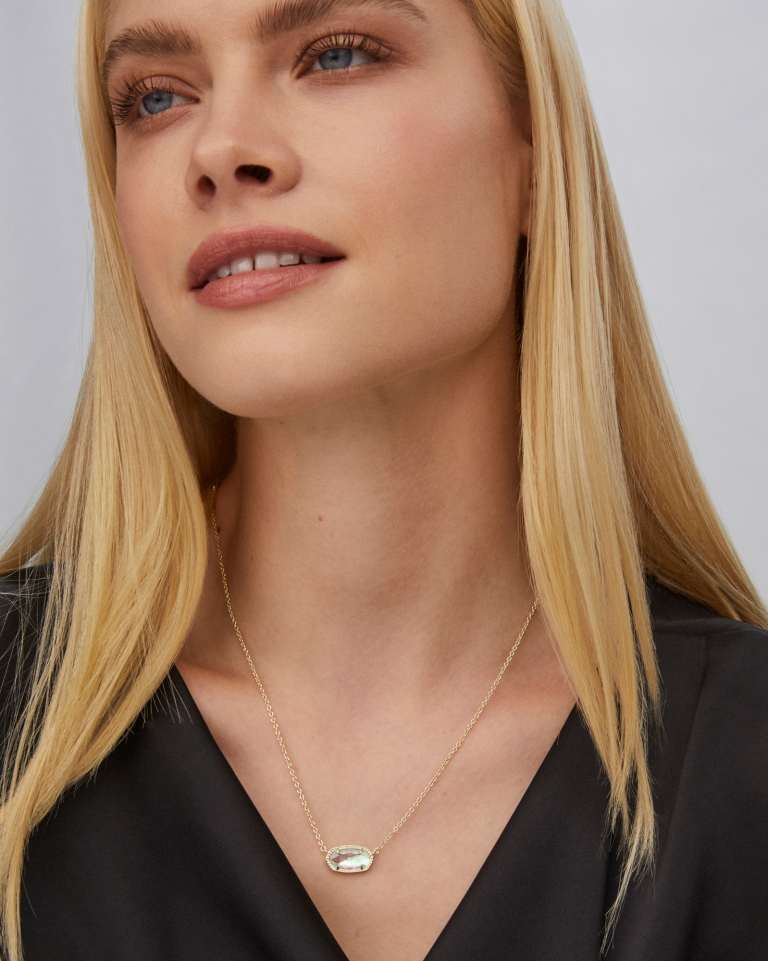 Kendra Scott Elisa Pendant Necklace | Gold & Dichroic Glass - Juli's Wearable Art