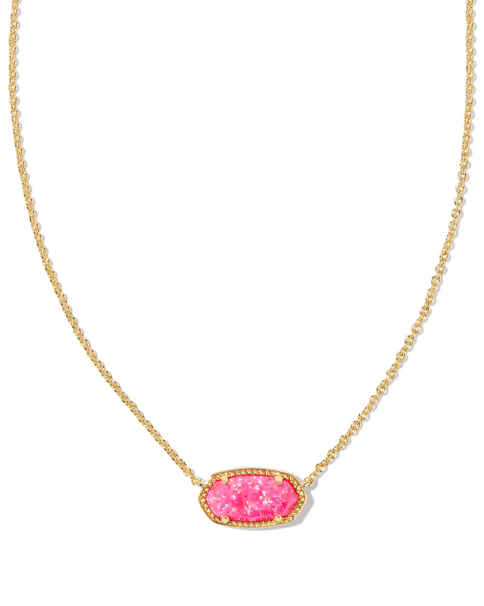 Kendra Scott Elisa Gold Bright Pink Opal Necklace