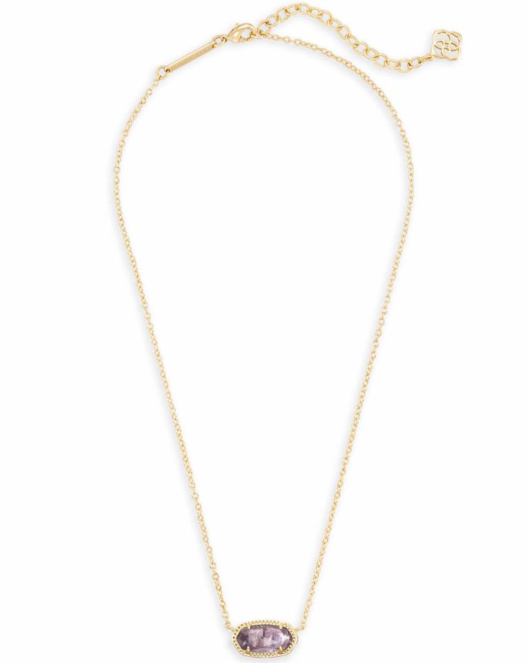Kendra Scott Elisa Pendant Necklace | Gold & Purple Amethyst - Juli's Wearable Art
