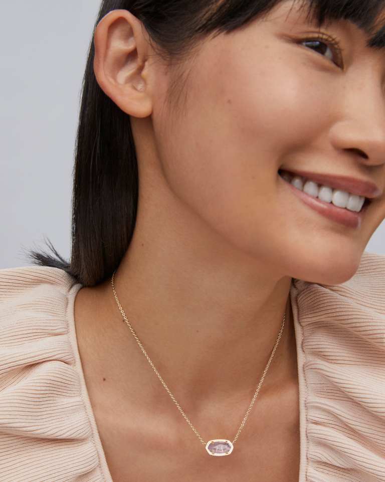 Kendra Scott Elisa Pendant Necklace | Gold & Purple Amethyst - Juli's Wearable Art