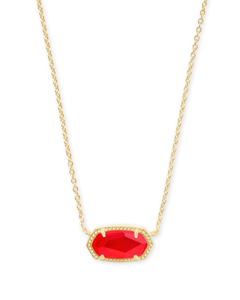 Kendra Scott Elisa Pendant Necklace | Gold & Red Illusion - Juli's Wearable Art