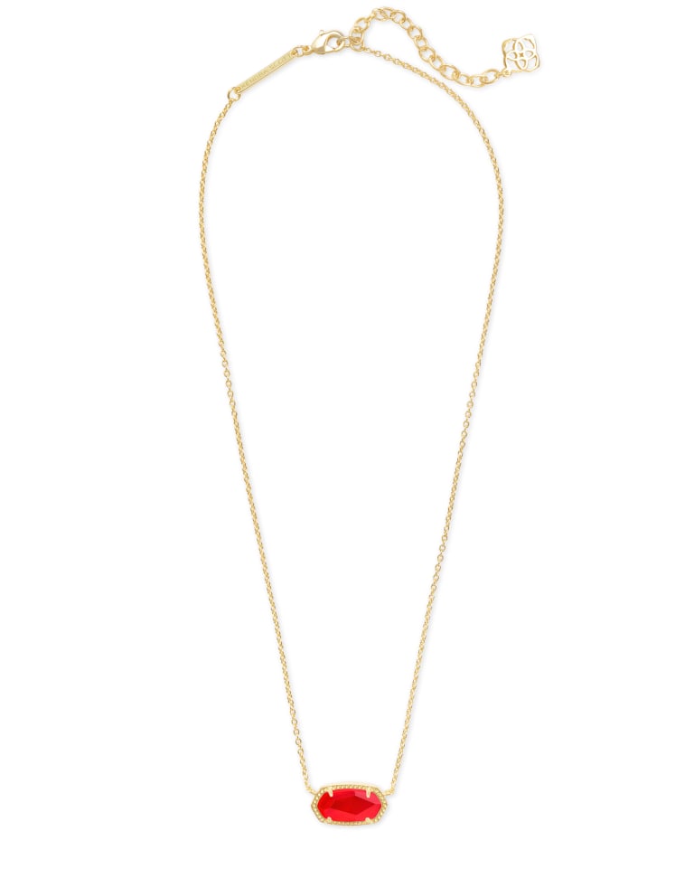 Kendra Scott Elisa Pendant Necklace | Gold & Red Illusion - Juli's Wearable Art