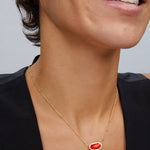 Kendra Scott Elisa Pendant Necklace | Gold & Red Illusion - Juli's Wearable Art