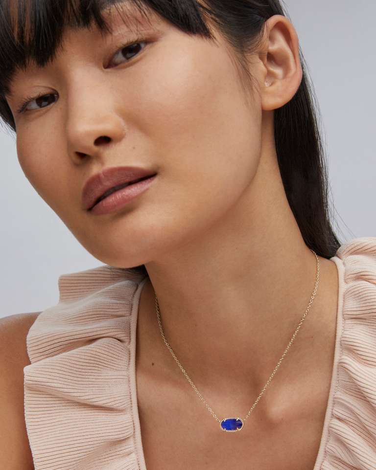 Kendra Scott Elisa Pendant Necklaces | Gold & Cobalt Blue Cat's Eye - Juli's Wearable Art