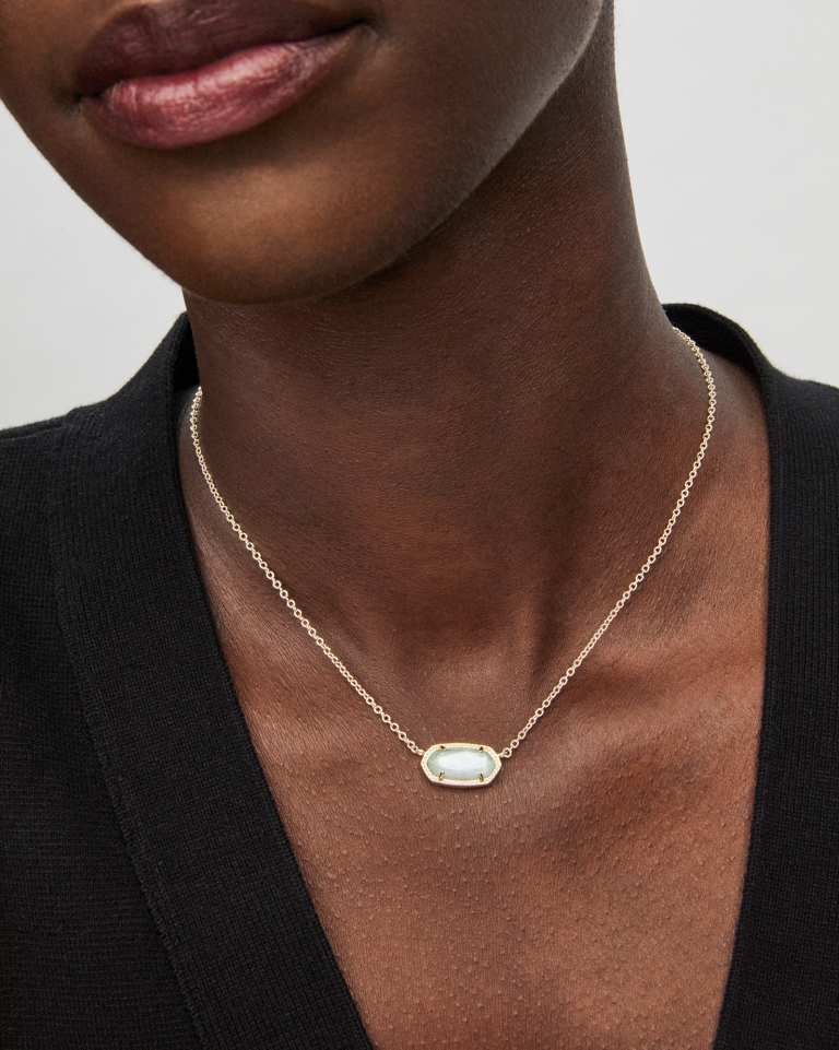 Kendra Scott Elisa Pendant Necklaces | Gold & Light Blue Illusion - Juli's Wearable Art