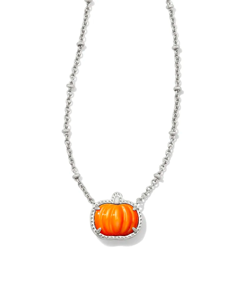 Kendra Scott Pumpkin Short Pendant Necklace - Orange Mother of Pearl