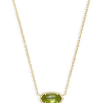 Kendra Scott Elisa Short Pendant Necklace | Gold | Peridot Illusion - Juli's Wearable Art