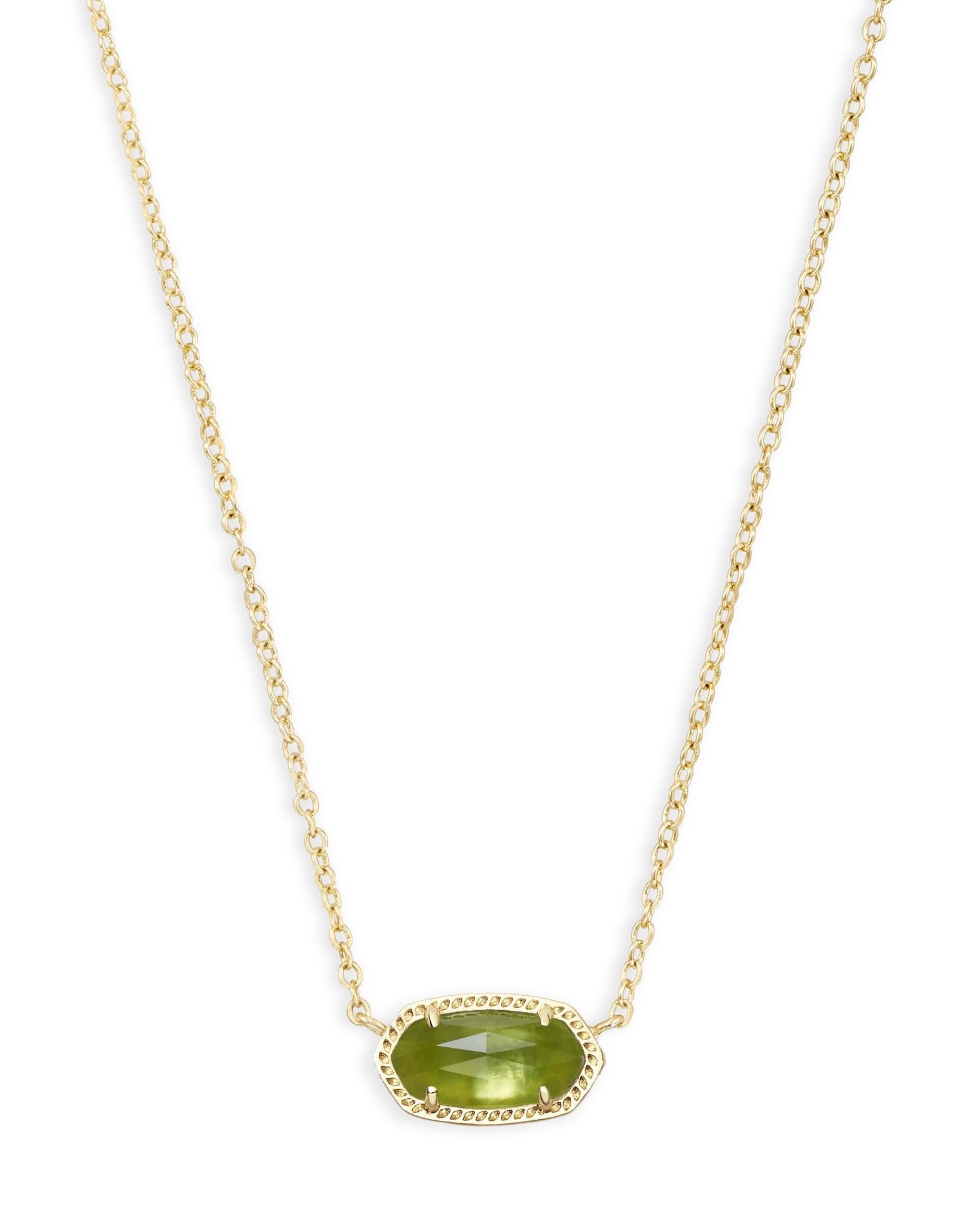 Kendra Scott Elisa Short Pendant Necklace | Gold | Peridot Illusion - Juli's Wearable Art