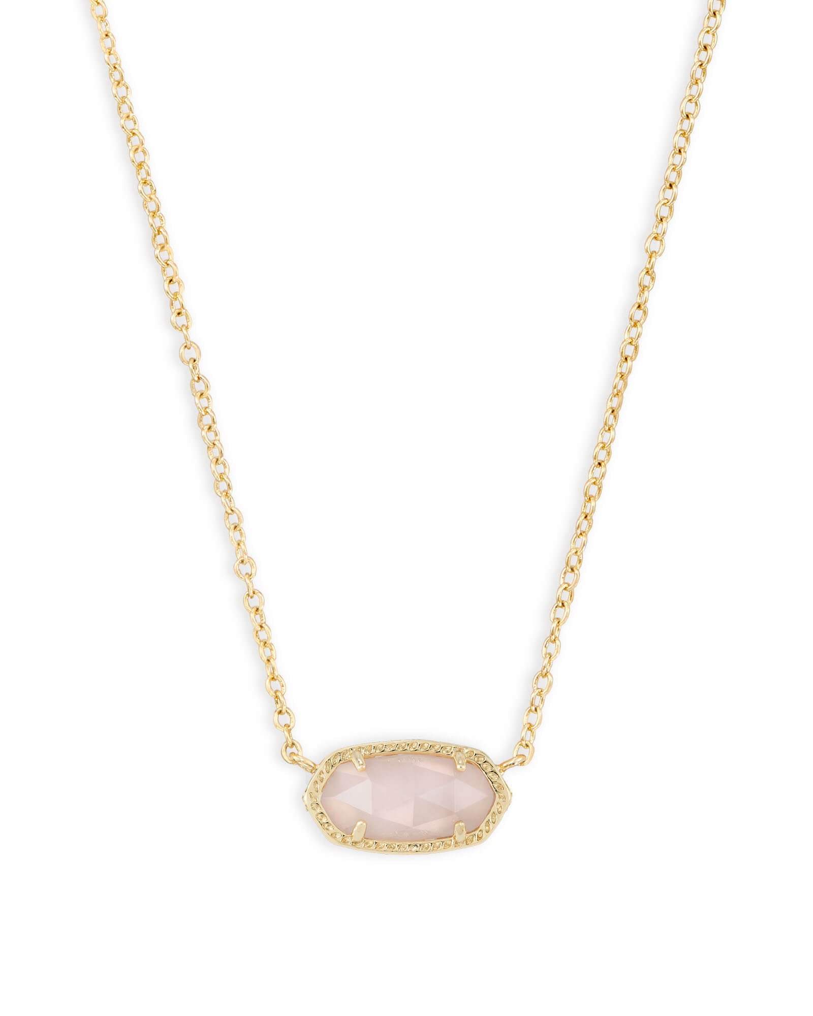 Kendra Scott Elisa Short Pendant Necklace | Gold | Rose Quartz - Juli's Wearable Art