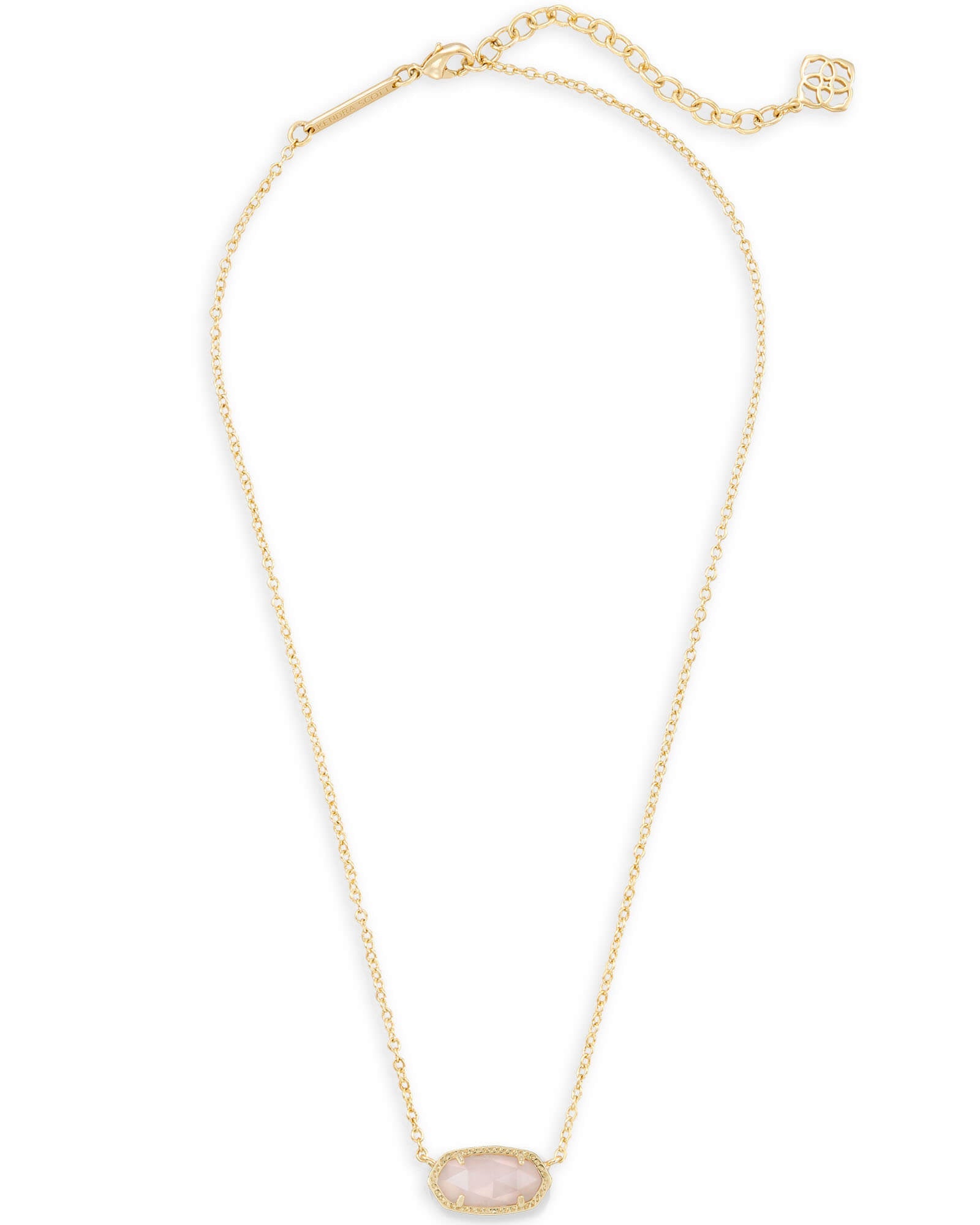 Kendra Scott Elisa Short Pendant Necklace | Gold | Rose Quartz - Juli's Wearable Art