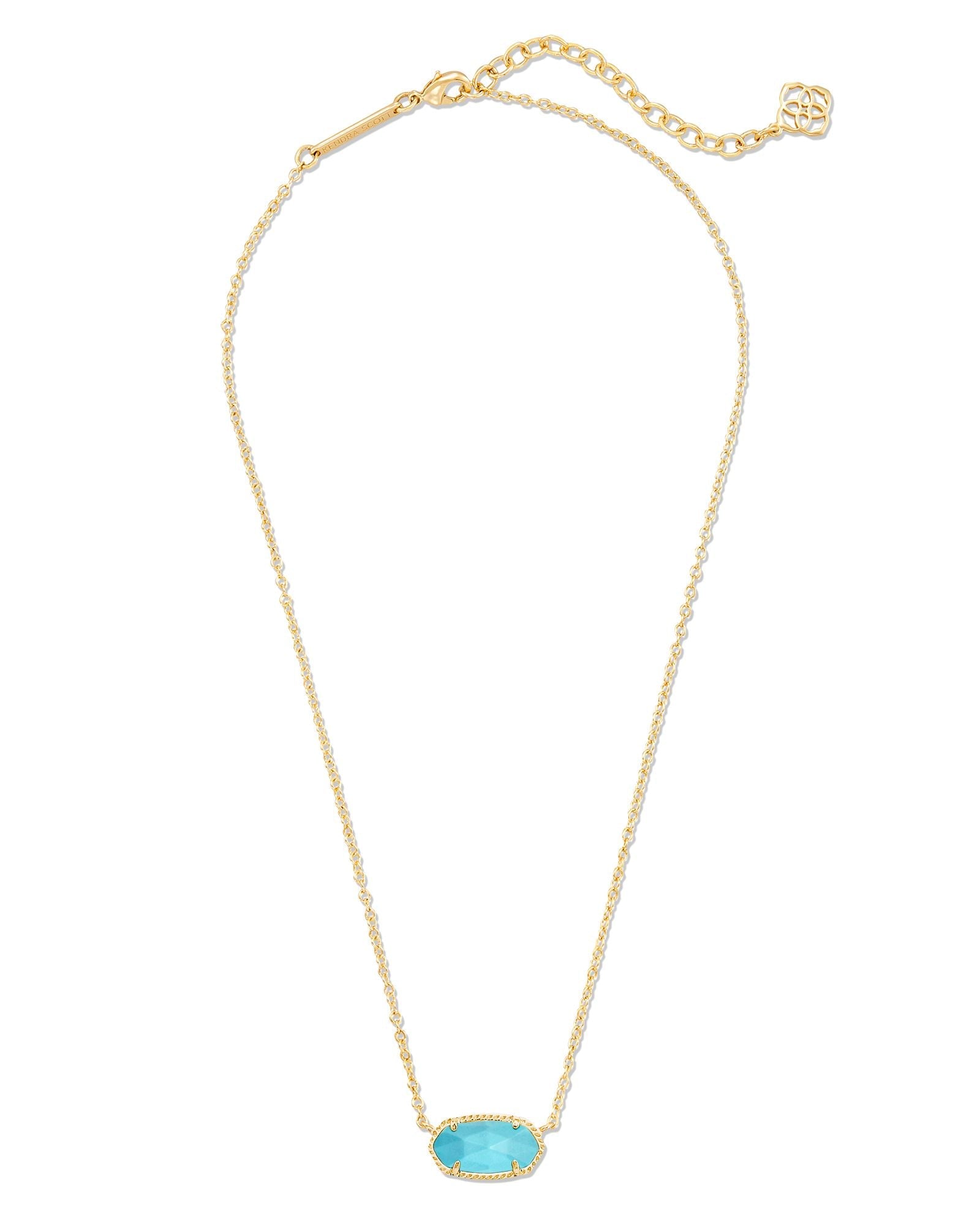 Kendra Scott Elisa Short Pendant Necklace | Gold | Turquoise Magnesite - Juli's Wearable Art