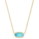 Kendra Scott Elisa Short Pendant Necklace | Gold | Turquoise Magnesite - Juli's Wearable Art