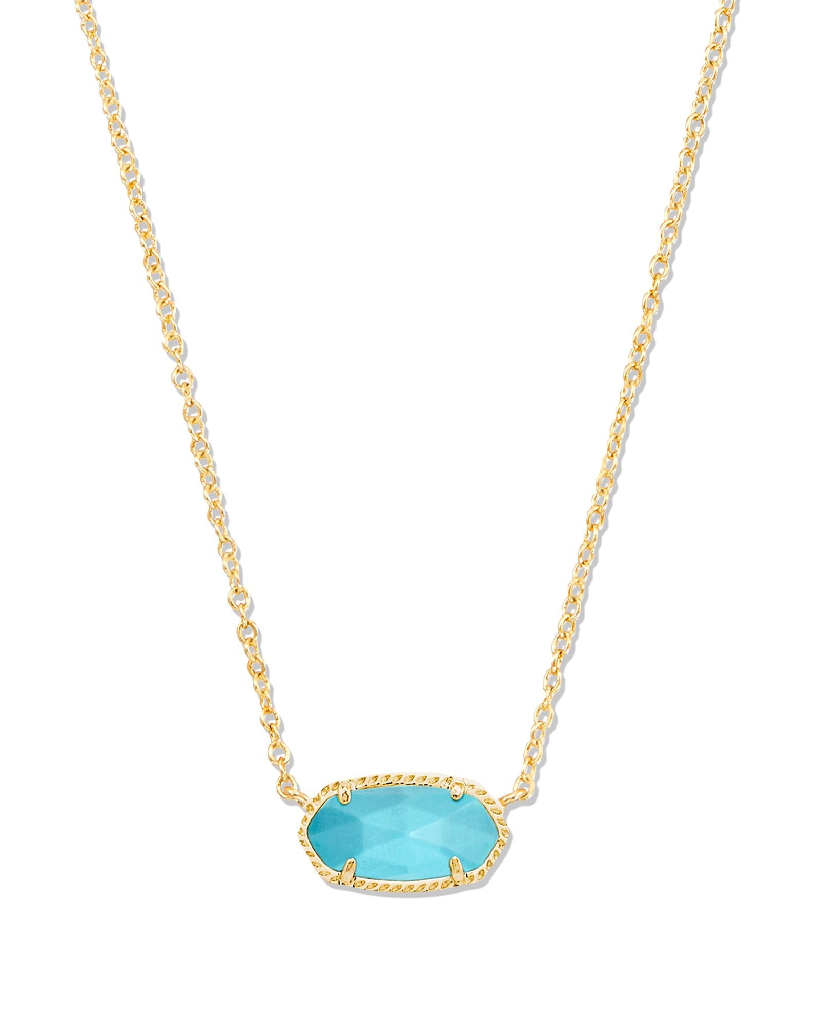 Kendra Scott Elisa Short Pendant Necklace | Gold | Turquoise Magnesite - Juli's Wearable Art